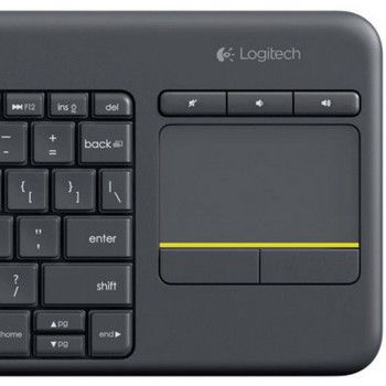 Kit Teclado + Mouse sem Fio Touch Pad Integrado Logitech K400 Plus Preto/Cinza - 920-007125