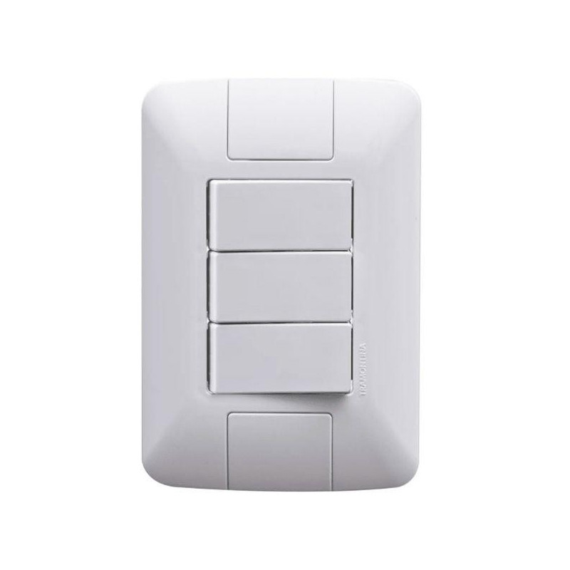 INTERRUPTOR 3S 06A HORIZONTAL BRANCA ARIA TRAMONTINA