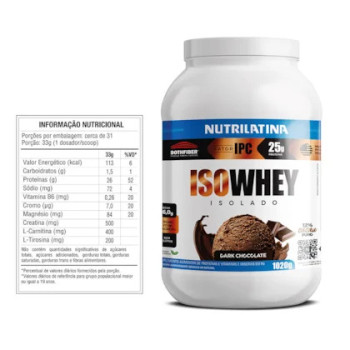 WHEY PROTEIN ISO CHOCOLATE Nutrilatina 1020g