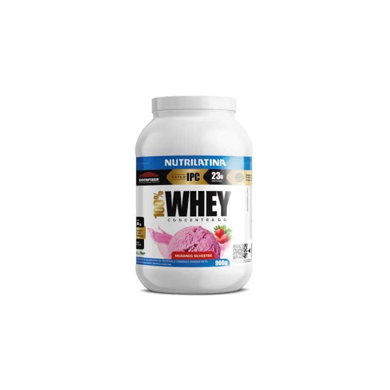 WHEY PROTEIN CONCENTRADO MORANGO Nutrilatina 900g WHEY PROTEIN CONCENTRADO MORANGO Nutrilatina 900g