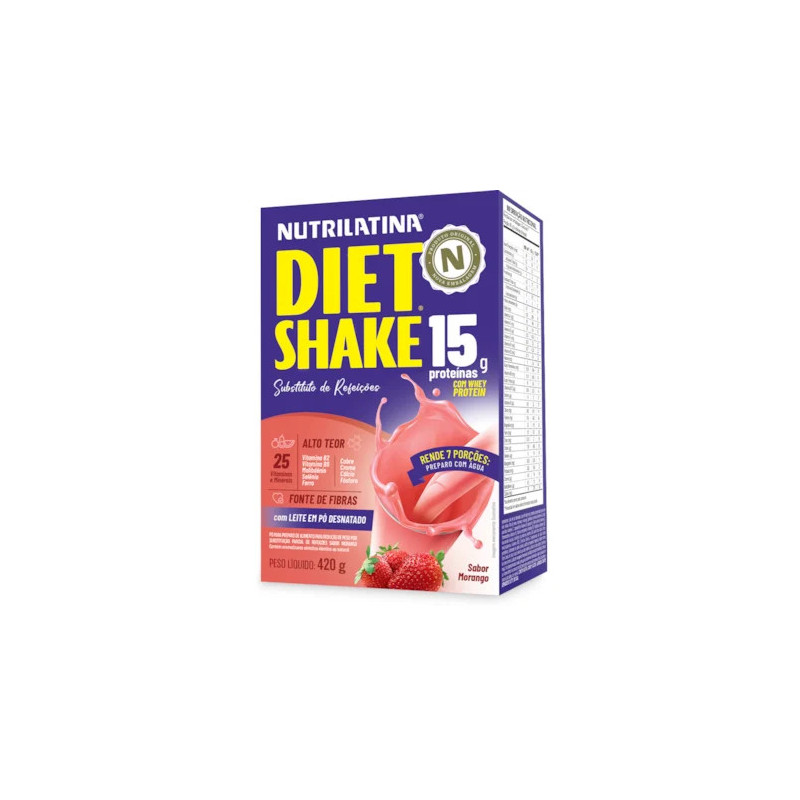DIET SHAKE MORANGO Nutrilatina 420g DIET SHAKE MORANGO Nutrilatina 420g