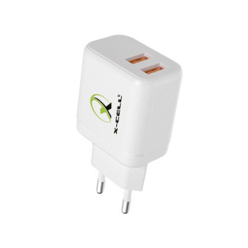 Carregador de Celular Parede com 2 Portas USB 3.0A 25W Bivolt Branco - X-Cell - XC-UR74B