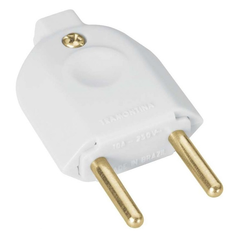 PINO MACHO 10A 2P BRANCO (57402/002) TRAMONTINA PINO MACHO 10A 2P BRANCO (57402/002) TRAMONTINA