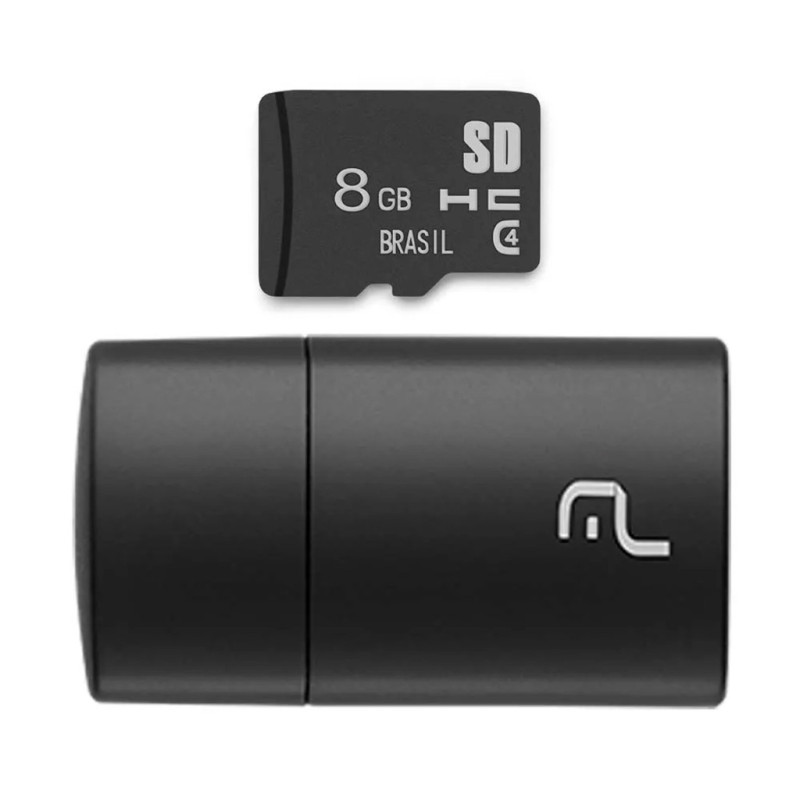 Cartão de Memória Multilaser 8 GB Micro SD+USB Adaptador Classe 4 - MC161 Cartão de Memória Multilaser 8 GB Micro SD+USB Adaptador Classe 4 - MC161