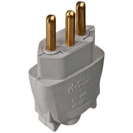 PLUGUE 20A MACHO 2P+T 39225 CINZA MECTRONIC