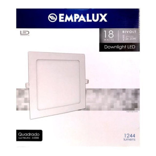 PLAFON LED QUAD EMB 6000K 18W 22CM BIV EMPALUX