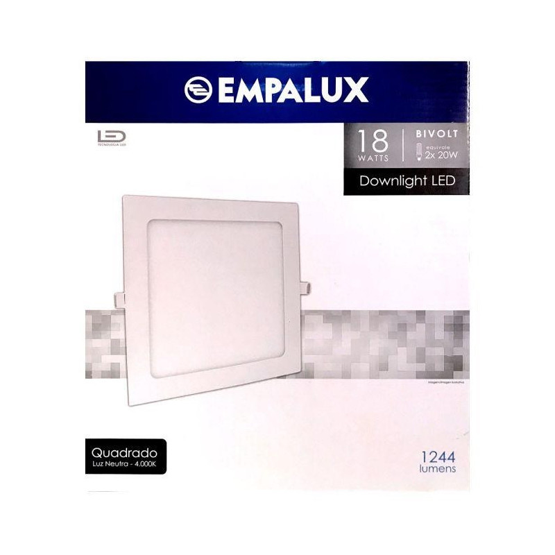 PLAFON LED QUAD EMB 6000K 18W 22CM BIV EMPALUX PLAFON LED QUAD EMB 6000K 18W 22CM BIV EMPALUX