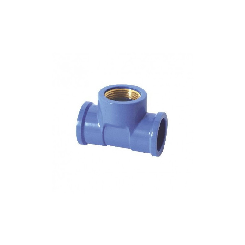 TEE AZUL C/BUCHA LATÃO 25MM X 1/2" (0506) KRONA