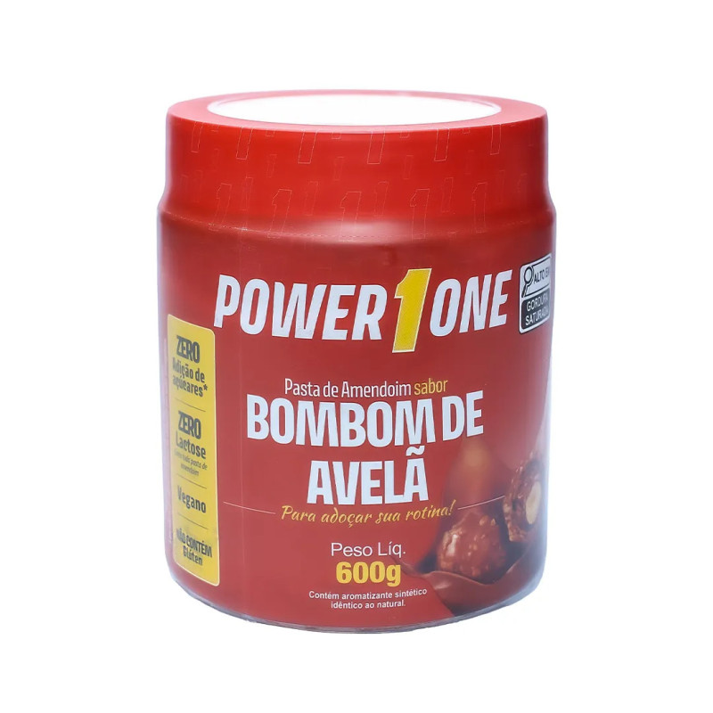 Pasta de Amendoim Power1One - Bombom de Avela 600 G Pasta de Amendoim Power1One - Bombom de Avela 600 G