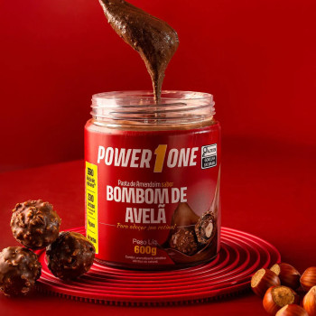 Pasta de Amendoim Power1One - Bombom de Avela 600 G