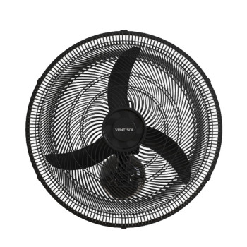 Ventilador de Parede Ventisol 50CM 127 Volts 130 Watts 3 Pás Preto - 14063