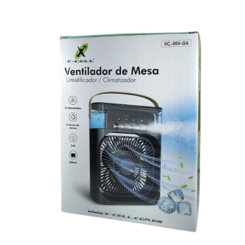 Ventilador, Umidificador e Climatizador de Ar X-Cell 600 ml Preto - XC-MV-04