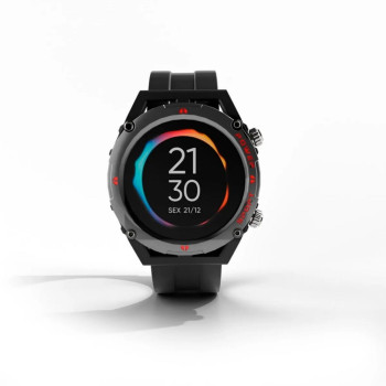 Relógio Smartwatch GT Track 1.32 Pol Android/ iOS Bluetooth 5.0 Resistente D'água - Goldentec - Preto - 60687