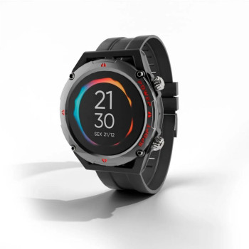 Relógio Smartwatch GT Track 1.32 Pol Android/ iOS Bluetooth 5.0 Resistente D'água - Goldentec - Preto - 60687