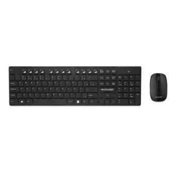 Kit Teclado + Mouse sem Fio Multimídia com Teclas Flutuante Multilaser 1200dpi Preto - TC251
