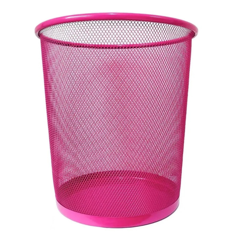 Lixeira de Metal Telada 8,5 Litros Pink Kit - 343593 Lixeira de Metal Telada 8,5 Litros Pink Kit - 343593