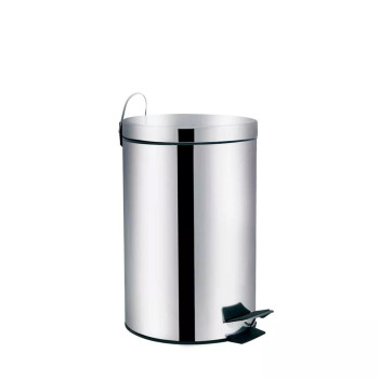 Lixeira de Aço Inox com Pedal Redonda 12 L Ágata