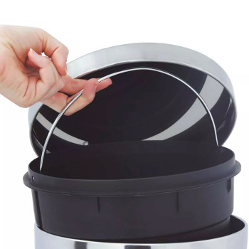 Lixeira de Aço Inox com Pedal Redonda 12 L Ágata