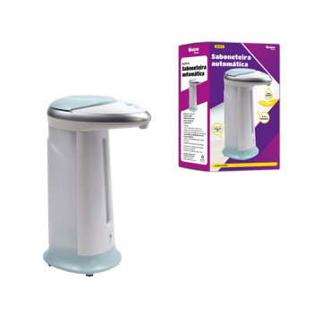 Saboneteira Automática Plástico 380ml Branco e Azul Western - DP-97