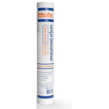 Lençol em Rolo Descartável Fibras Brancas 70cm X 50m Unidade - Medix