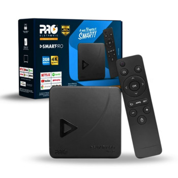 Smart TV Box Proeletronic Quad-Core com Wi-Fi, Android 10 4K Ram 2GB Rom 16GB - PROSB-3000/16GB