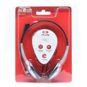 Fone de Ouvido Headset com Microfone Conexão P2 Cinza C3Plus - PH-01SI