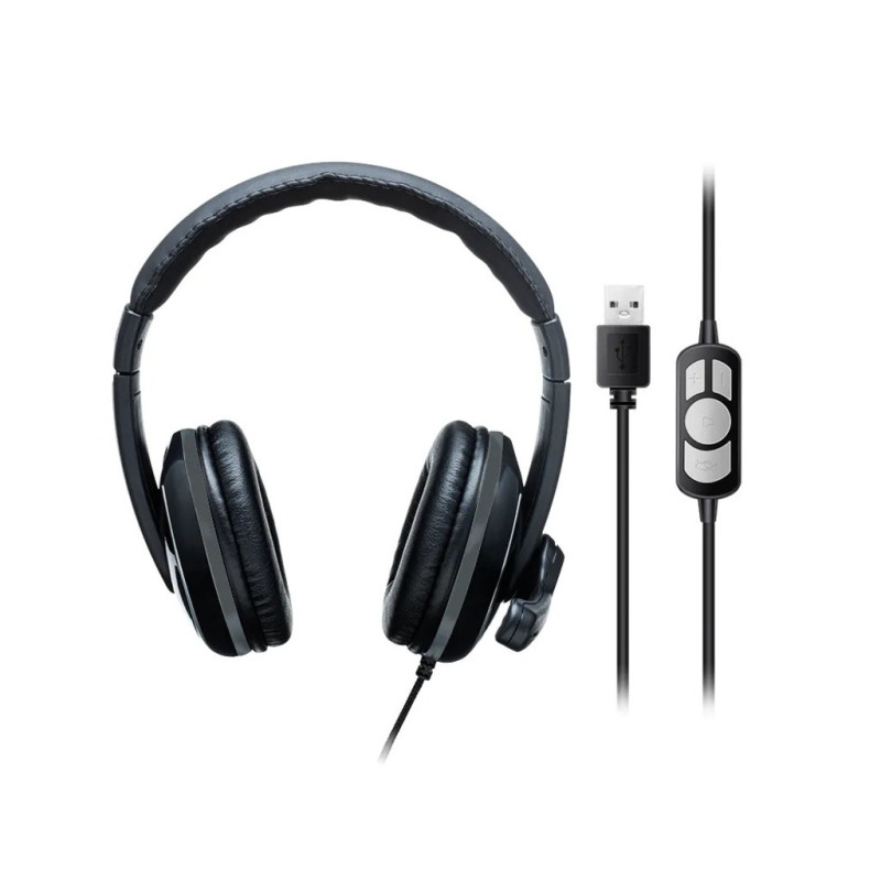 Fone de Ouvido Headset com Microfone com Conexão USB Preto/Cinza Pro HF700 Multilaser - PH317