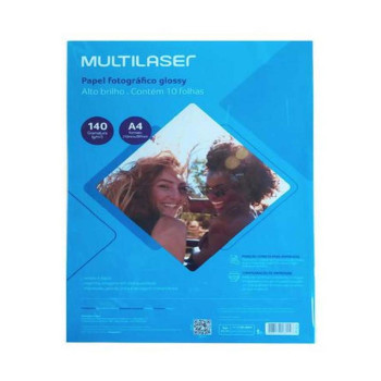 Papel Fotográfico Glossy A4 150 Gramas 10 Folhas Multilaser - PE002