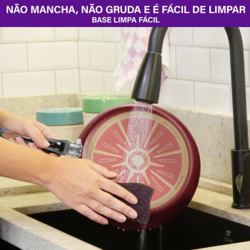 Jogo de Panelas Rochedo Facilita Vermelho 5 Peças