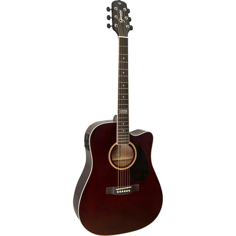 Violão Giannini GF1D CEQ Eletroacústico Aço Translucent Dark Wine Dark