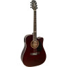 Violão Giannini GF1D CEQ Eletroacústico Aço Translucent Dark Wine Dark