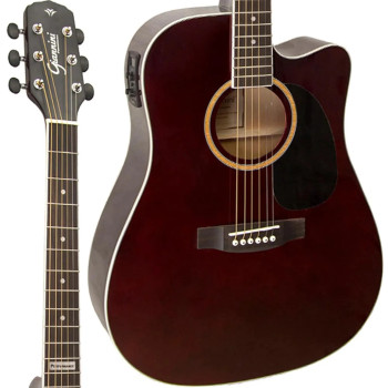 Violão Giannini GF1D CEQ Eletroacústico Aço Translucent Dark Wine Dark