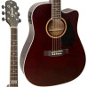 Violão Giannini GF1D CEQ Eletroacústico Aço Translucent Dark Wine Dark