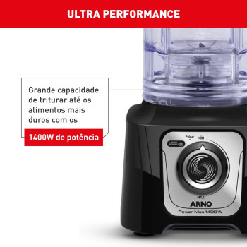Liquidificador Arno Power Max LN65 1400W Preto 127V
