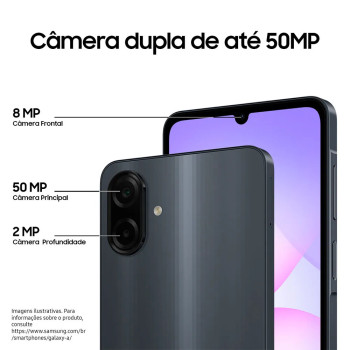 Samsung Galaxy A07, 128GB, 4GB RAM + RAM Plus até 4GB, Preto