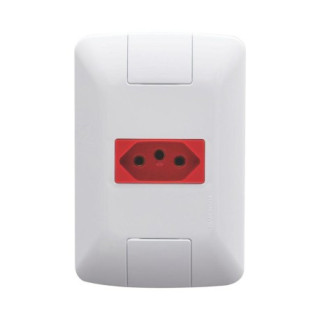 TOMADA 2P+T ARIA 20A HORIZONTAL BRANCO (MODULO VERMELHO) TRAMONTINA