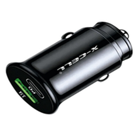 Carregador de Celular Veicular com 2 Portas USB-C/USB-A 60W Preto - X-Cell - XC-V17USB-P - 141333