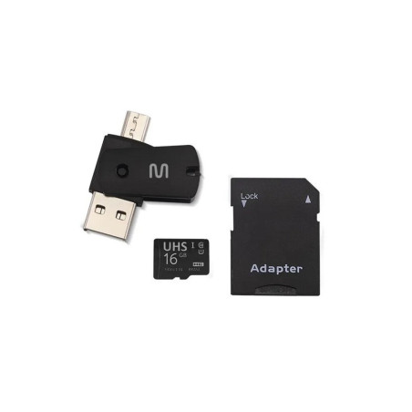 Cartão de Memória Multilaser 16 GB Micro Ultra High Speed SD+USB+OTG Adaptador - MC150