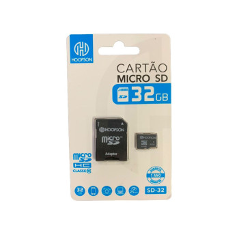 Cartão de Memória Hoopson 32 GB Micro SD HC Classe 10 com Adaptador - SD-32