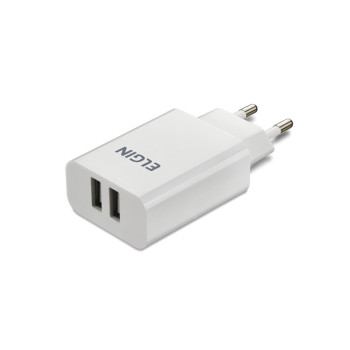 Carregador de Celular Parede com 2 Portas USB 2.A 10W Bivot Branco - Elgin - 46RCT2USB000 - 101295