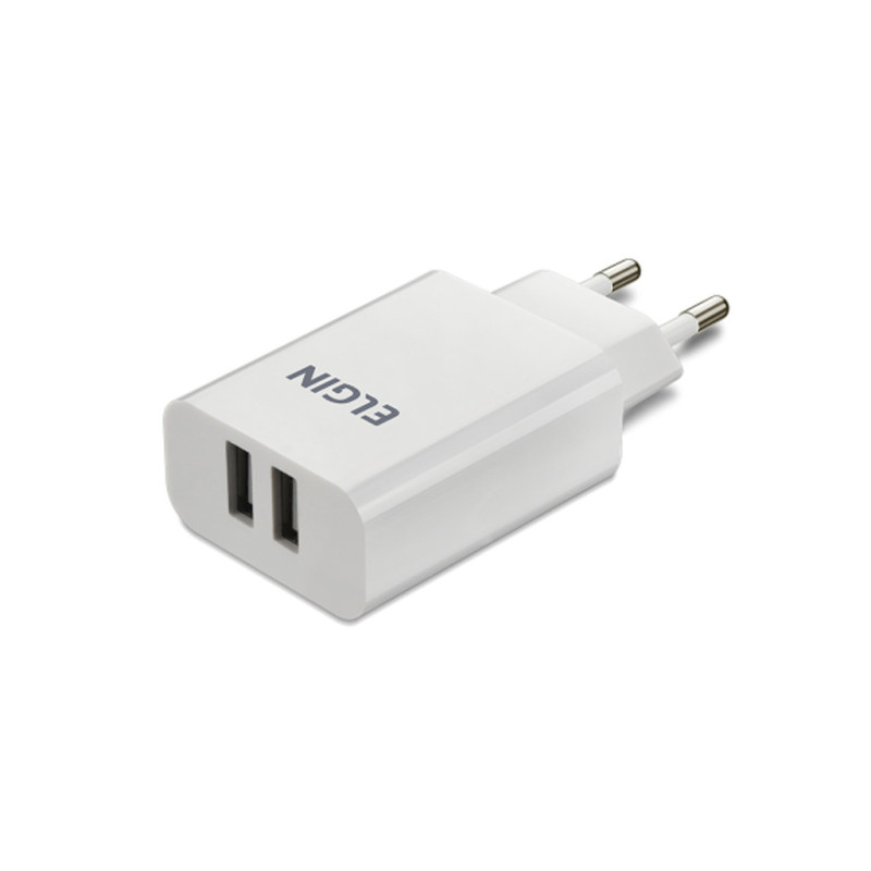 Carregador de Celular Parede com 2 Portas USB 2.A 10W Bivot Branco - Elgin - 46RCT2USB000 - 101295 Carregador de Celular Parede com 2 Portas USB 2.A 10W Bivot Branco - Elgin - 46RCT2USB000 - 101295
