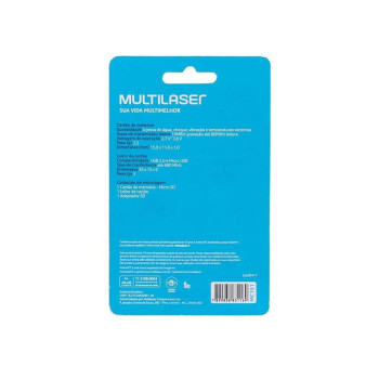 Cartão de Memória Multilaser 32 GB Micro Ultra High Speed Classe 10 SD+USB+OTG com Adaptador - MC151