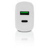Carregador de Celular Parede com 2 Portas USB/Type-C 3.0A 20W Ultra Rápido Bivolt Branco Goldentec Get - 62082