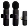 Microfone de Lapela Duplo sem Fio para Smartphone Lightning/Iphone Preto - K9 - IP-F4