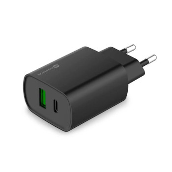 Carregador de Celular Parede com 2 Portas USB/Type-C 3.0A 20W Ultra Rápido Bivolt Preto Goldentec Get - 65644