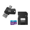 Cartão de Memória Multilaser 64 GB Micro Ultra High Speed Classe 10 SD+USB+OTG com Adaptador - MC152