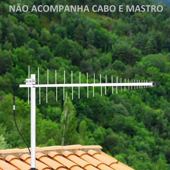 Antena Externa Direcional para Celular Aquário Full Band 700 Mhz a 2700 Mhz 4G 14DBI - Sem Cabo - CF-7014