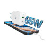 Carregador de Celular / Notebook Parede com 1 USB 3.0 + 2 Portas Type-C 65W Ultra Rápido Bivolt Branco Goldentec Get - GT 55020
