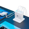 Carregador de Celular / Notebook Parede com 1 USB 3.0 + 2 Portas Type-C 65W Ultra Rápido Bivolt Branco Goldentec Get - GT 55020