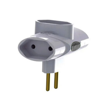 Adaptador Tomada T 3 Tomadas 2 Pinos 10A Branco Legrand Daneva - DN1552